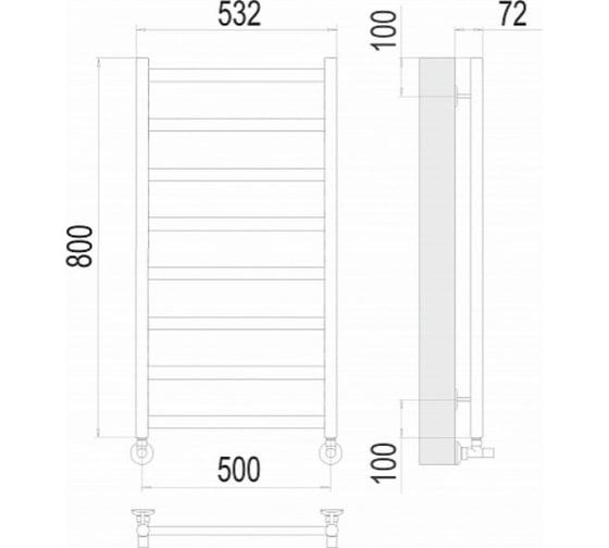 Полотенцесушитель Terminus Аврора П8 500x800 4670078529947