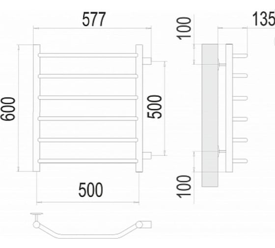 Полотенцесушитель Terminus Виктория П6 500x600 бп500 4670078530073