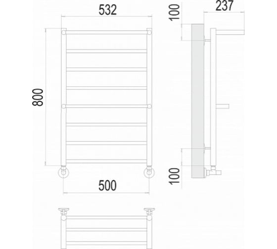 Полотенцесушитель Terminus Анкона П8 500x800 4670078529978