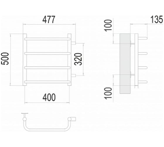 Полотенцесушитель Terminus Стандарт П4 400x500 бп320 4670078530301