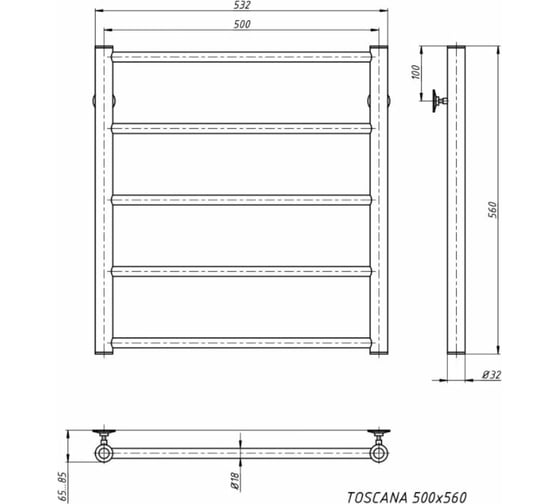 Водяной полотенцесушитель STINOX Toskana белый TOS60-WM