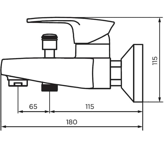 Смеситель для ванны Dorff Alpha цвет черный D9010000BL
