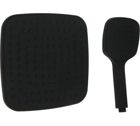 Набор душевых леек для стационарных смесителей Zein квадратной формы, пластик, цвет черный 718230 7182307