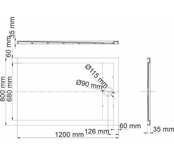 Душевой поддон WasserKraft Wiese 84T06