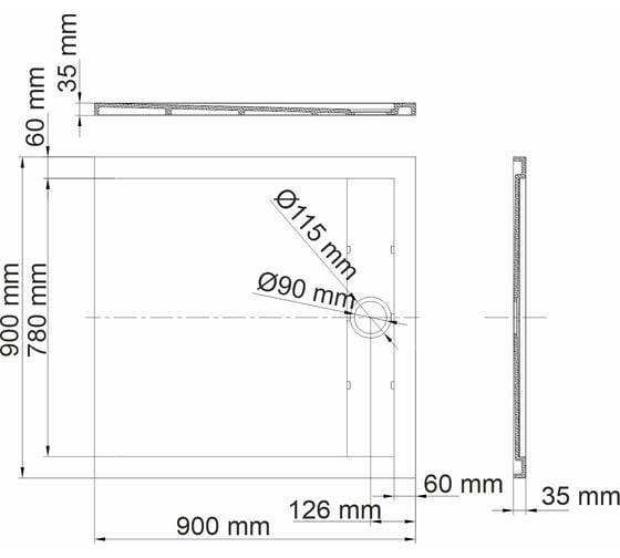 Душевой поддон WasserKraft Wiese 84T03