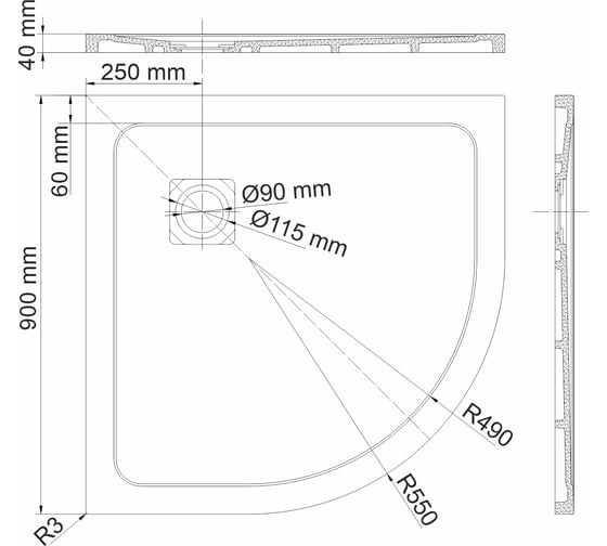 Душевой поддон WasserKraft Neime 19T01