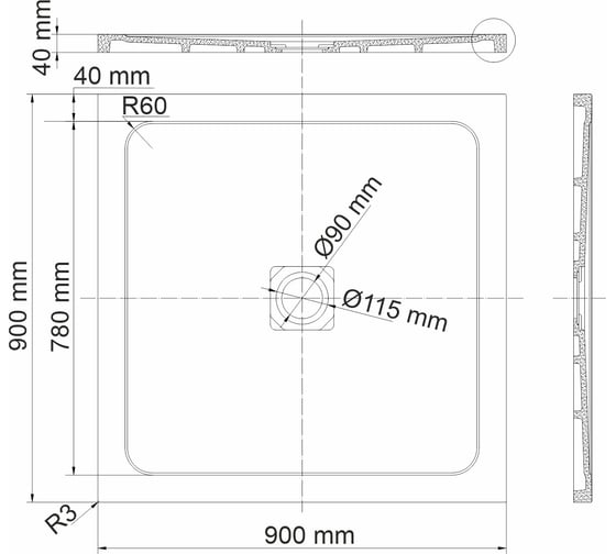 Душевой поддон WasserKraft Dinkel 58T03