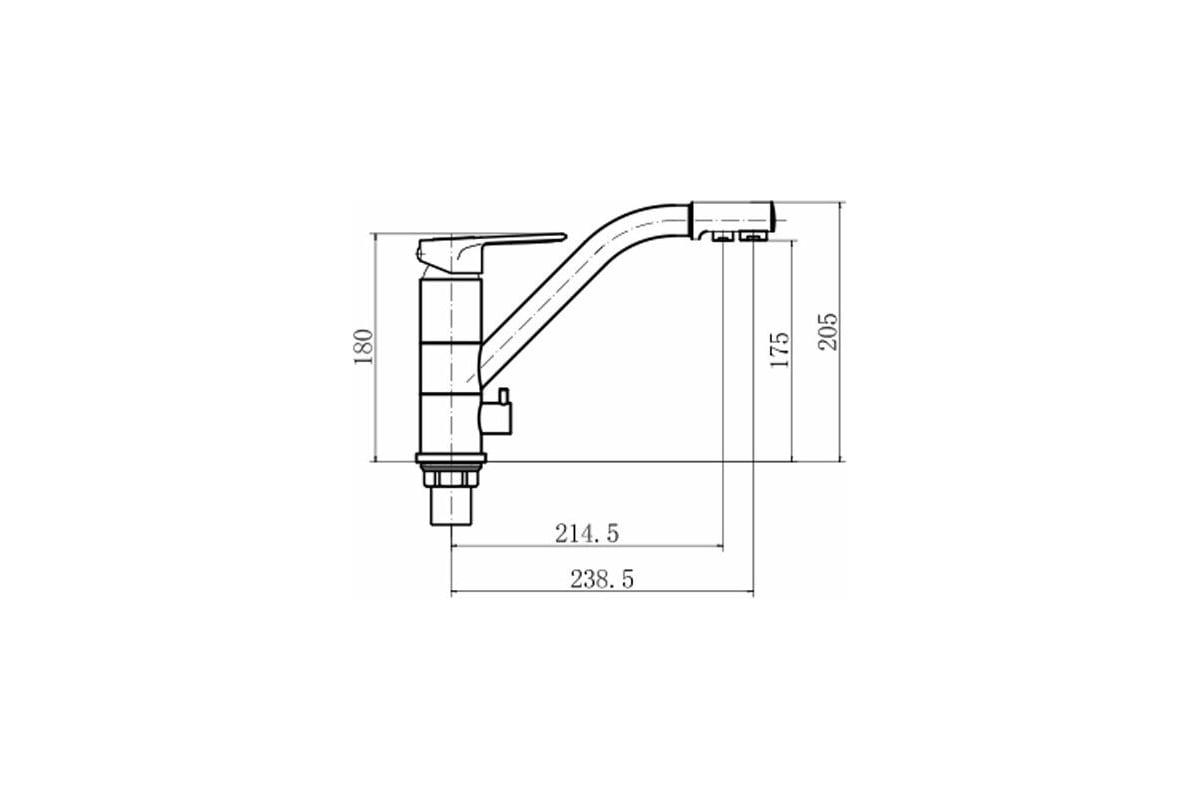 Смеситель для кухни FASHUN хром ф40 фильтр, латунь, гайка A4304 ...