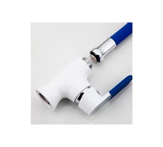 Смеситель для кухни MATRIX SMF-323317/WT-BL 40 мм, синий силиконовый излив 6314