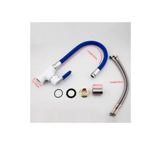 Смеситель для кухни MATRIX SMF-323317/WT-BL 40 мм, синий силиконовый излив 6314