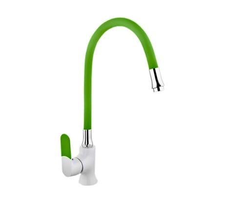 Смеситель для кухни MATRIX SMF-323317/WT-GN 40 мм, зеленый силиконовый излив 6315