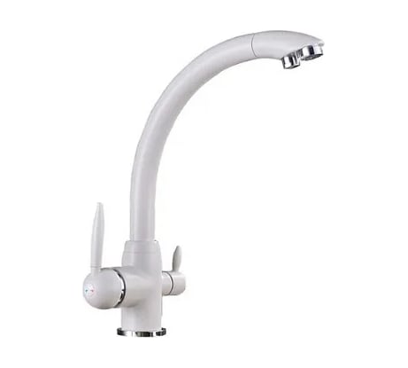 Смеситель для кухни MATRIX Filter SMF-323707/WT 40 мм, 2 в 1, белый, с дополнительным краном для питьевой воды 5633