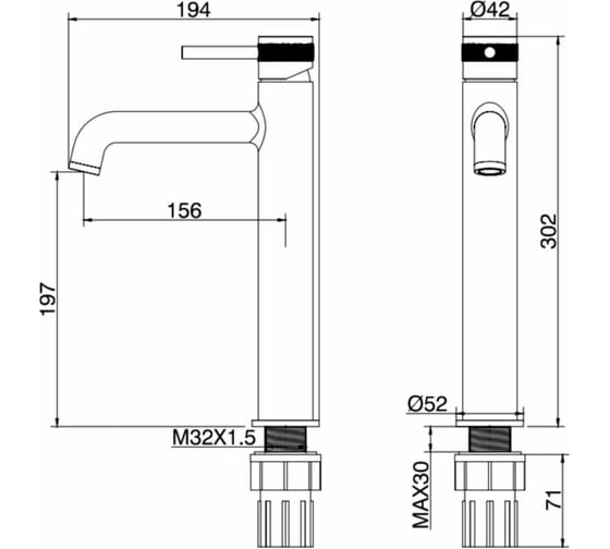 Смеситель для раковины ALLEN BRAU Priority 5.31002-BN 00265351