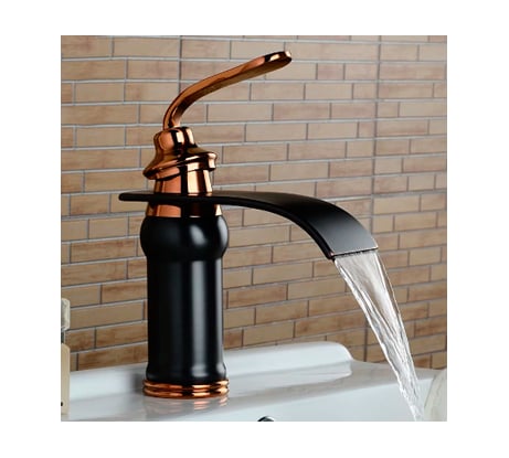 Смеситель для умывальника MATRIX SMF-223880/BG водопад, черный-бронза 0235