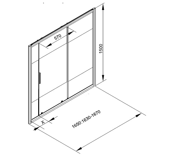 Шторка для ванны Aquanet Practic 165 AE10-B-165H150U-CP 00273602