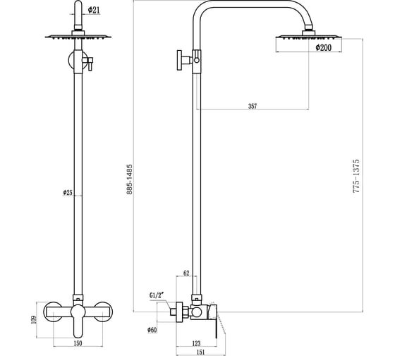 Душевая стойка FS8205 Fmark 23754