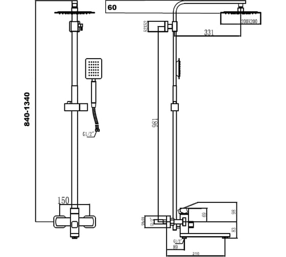 Душевая стойка Fmark FS8145-35