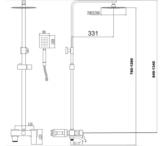 Душевая стойка Fmark FS8645-1 23761