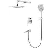 Душевая система Gappo 35к G7117-8 встраиваемая, лейка "Тропический душ" белый, хром 549419