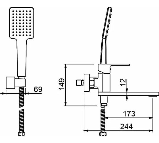 Смеситель для ванны Gappo G3283-8 белый, хром 549407