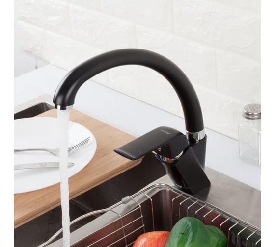 Смеситель для кухни Gappo 35к G4150 боковая, черный 541873