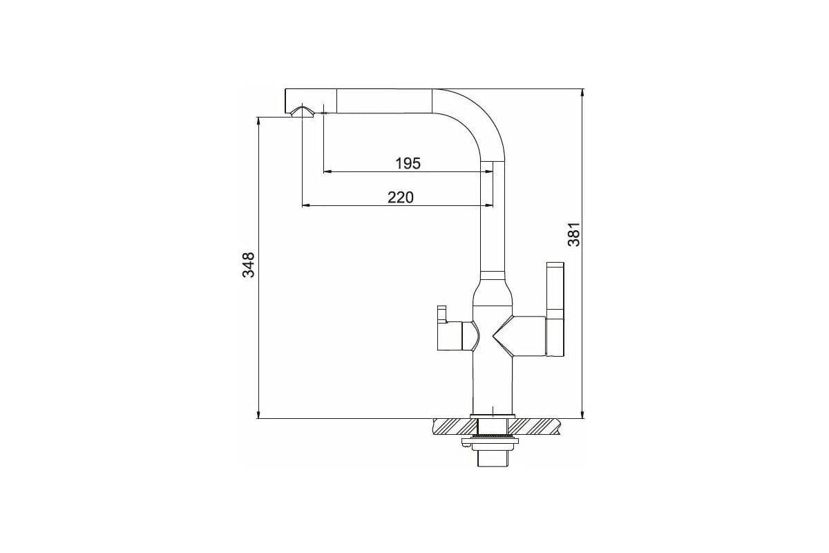 Смеситель для кухни Gappo 35к G4399-4 нержавеющая сталь, с выходом для ...