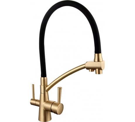 Смеситель для кухни Gappo 35к G4398-1 с выходом для питьевого фильтра, черный, бронза 549472