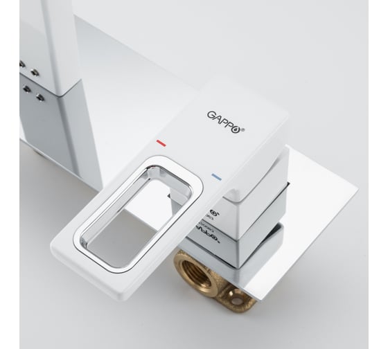 Смеситель для умывальника Gappo 35к G1017-12 встраиваемый, белый-хром 549394