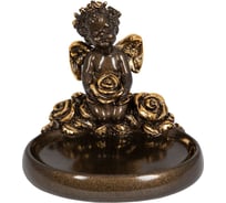 Мыльница BOGACHO Ангел с розами коричневого цвета 22682/бронзовый