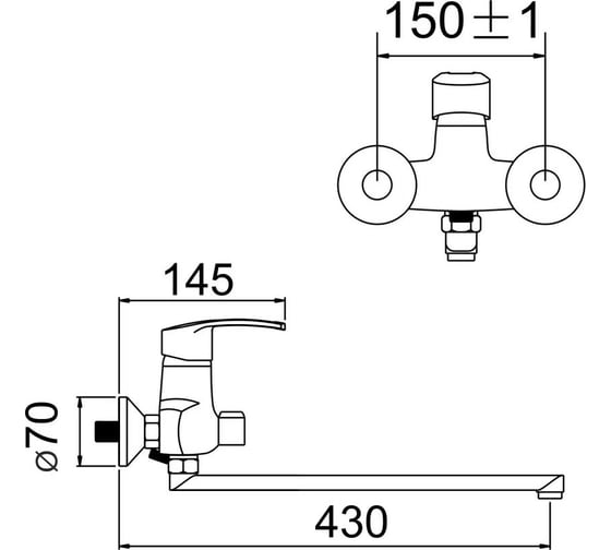 Смеситель для ванны Gota Rocio Toledo переключение душа d40 1/10 154910-GOTA