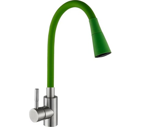 Смеситель для кухни Антей Мармелад с силиконовым изливом, зеленый, нержавеющая сталь 1/10 572572-ANT