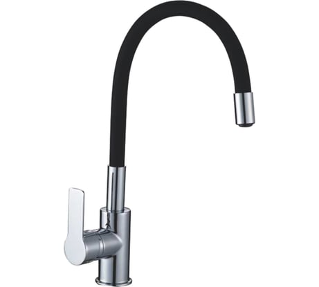 Смеситель для кухни Gota Rocio Santa-Barbara с силиконовым изливом, крепление гайка, черный d35 302532-GOTA