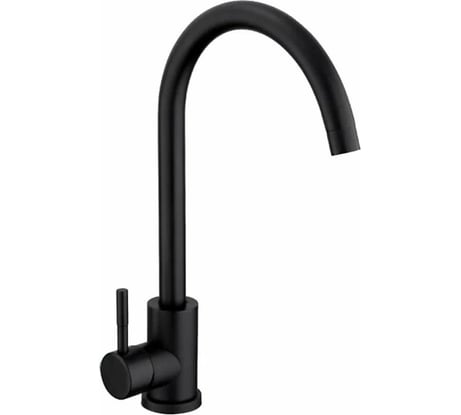 Смеситель для кухни Антей Булат с высоким изливом, нержавеющая сталь, цвет черный 1/10 511511-ANT