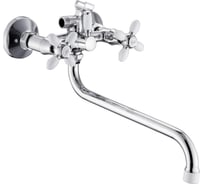 Смеситель для ванны Антей Радуга с 2-мя рукоятками, с цветным наконечником и ручкой белый 2270717-ANT