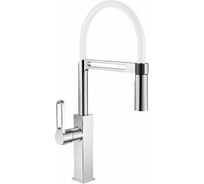 Смеситель для кухни Golden Fox Kitchen pro с гибким силиконовым изливом, белый, 2-х режимный аэратор 11023-FOX