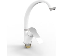 Смеситель для кухни Gota Rocio Catalonia с высоким изливом, крепление гайка, d35, белый/хром 092463-GOTA