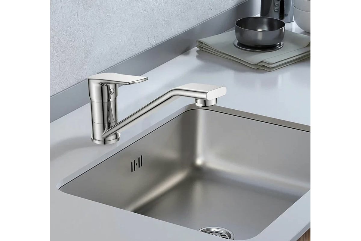 Смеситель для кухни Golden Fox New Forest с длинным изливом, латунь ...