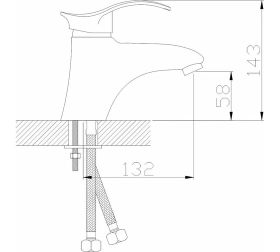 Смеситель для умывальника Gota Rocio Madrid d40 1/10 111010-GOTA