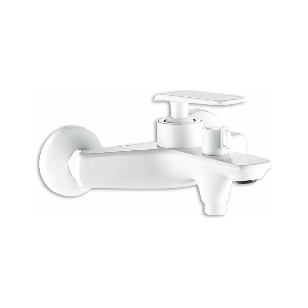 Смеситель для ванны Golden Fox Dartmoor с коротким литым изливом, белый ...