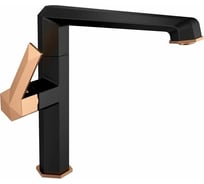 Смеситель Golden Fox Гайд д/кухни шар. с высоким изливом черный с золотом латунь 10630-FOX