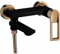 Смеситель Golden Fox Сноудония д/ванны шар. с коротким изливом черный с роз. золотом 10913-FOX
