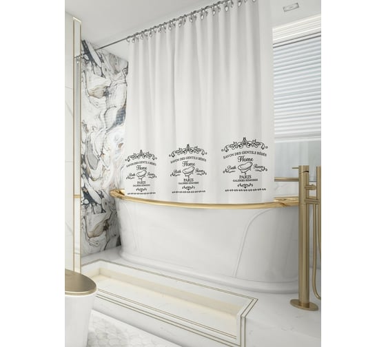 Штора для ванной Аквалиния Home (белая) 1,8x2,0 SC-POLY-FD2M 1