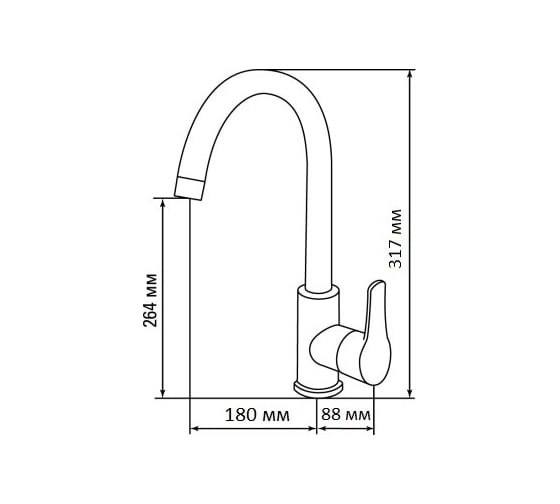 Смеситель Lex Tanaro Space Gray RULE000066