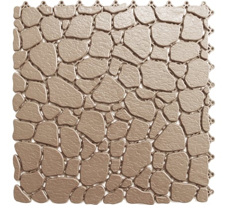 Антискользящий коврик для ванны, бассейна, сауны, бани ПластФактор Aqua Stone набор из 12 модулей, бежевый 4630027111623