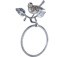 Держатель для полотенец BOGACHO Птичка Терра Лавли серебристого цвета 79036/серебристый