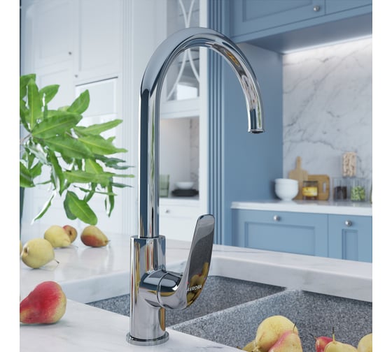 Смеситель для кухни AVRORA-WM Avrora Glade с высоким поворотным изливом AV3021