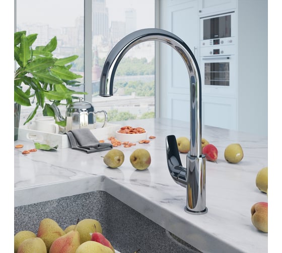 Смеситель для кухни AVRORA-WM Avrora Glade с высоким поворотным изливом AV3021