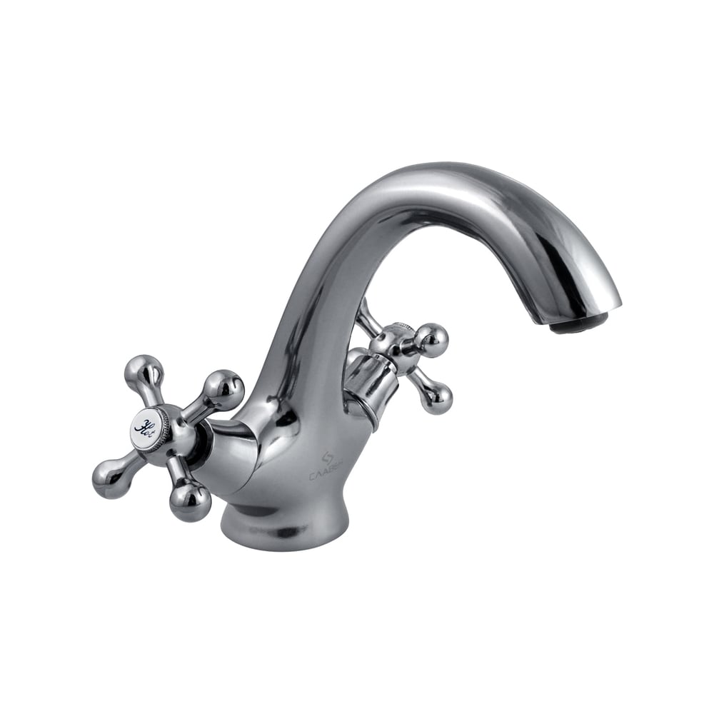 Смеситель для умывальника Славен с литым изливом, двуручный А1Х СЛ-ДВ ...