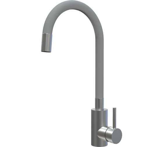 Смеситель для кухни KONNER KITCHEN серый, поворотный высокий гибкий излив KIT1209GR 6150855