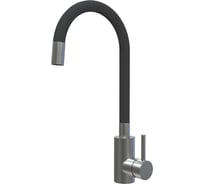Смеситель для кухни KONNER KITCHEN черный, поворотный высокий гибкий излив KIT1209BK 6150856